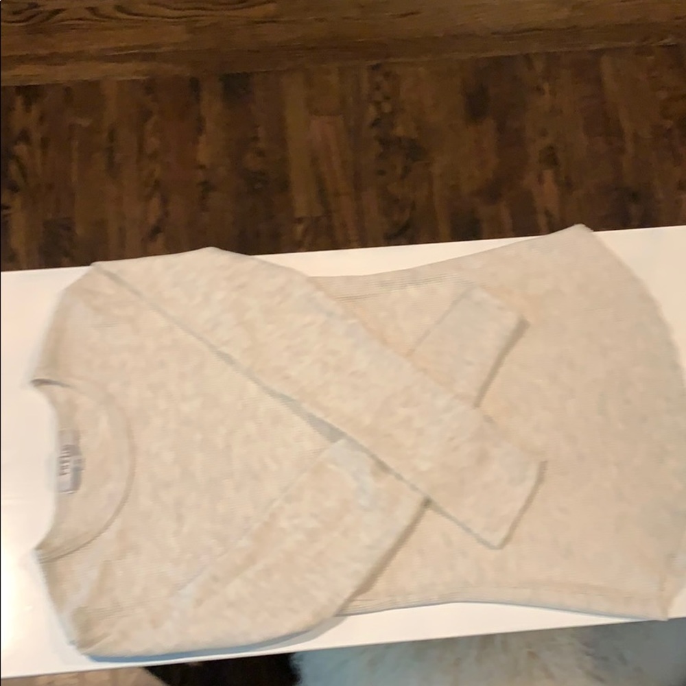 TheLine cream long sleeve waffle T-shirt